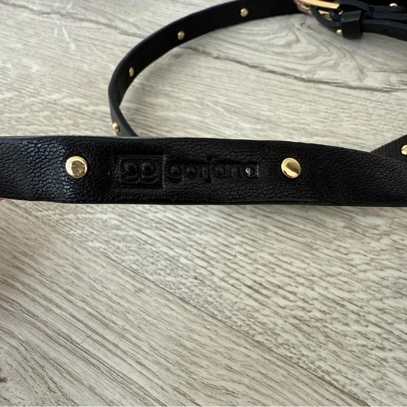 Gorjana Leather Belt Rare Women's Double Wrap Gold Tone Buckle Length 62.5” - Picture 4 of 5